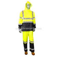 Double color reflective safety raincoat